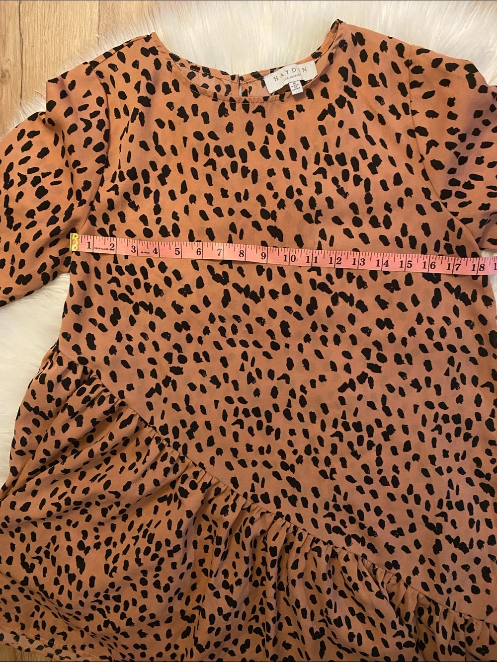Hayden Leopard M Print Ruffle Hem Dress - Rust/Cheetah - Picture 5 of 6
